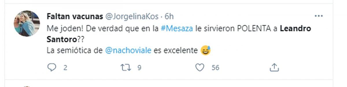 El legislador, Leandro Santoro cenó polenta en