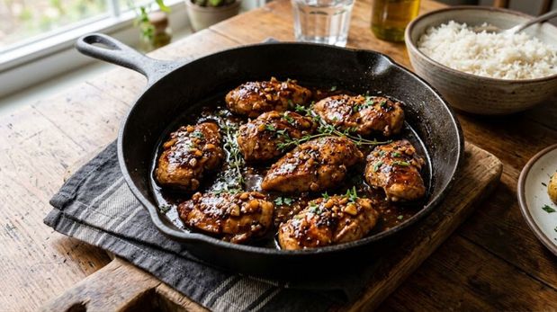 Pollo con café, manteca y ajo: la receta casera que se hace en 35 minutos y sorprende por su sabor intenso