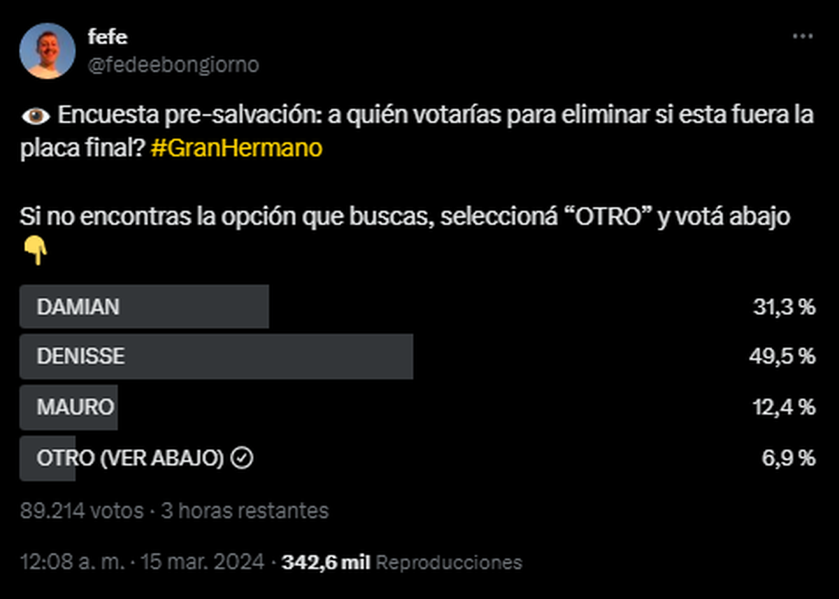 Federico Bongiorno vía X (ex Twitter). Federico Bongiorno vía X (ex Twitter).