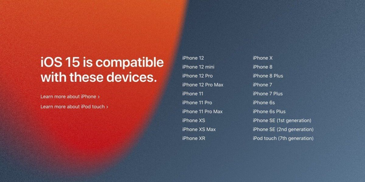 Estos son los modelos de iPhone que recibirán iOS 15.