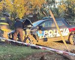 Así quedó el móvil del Comando Radioeléctrico tras el choque. Así quedó el móvil del Comando Radioeléctrico tras el choque.