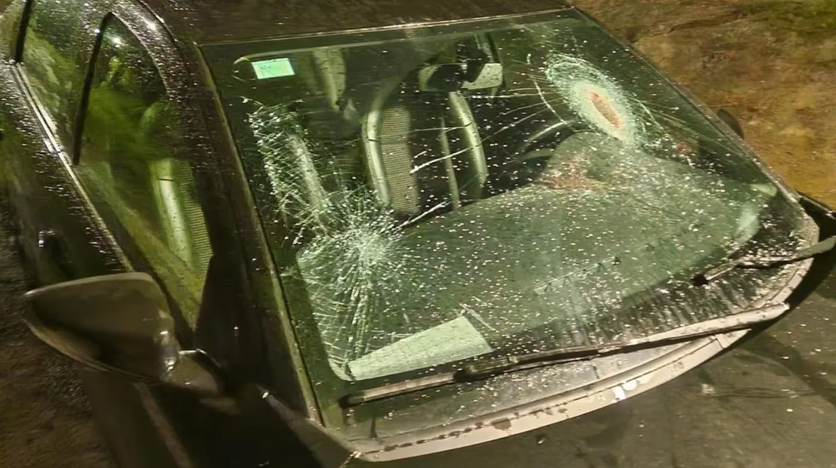El agresor atacó autos con un hacha. El agresor atacó autos con un hacha.