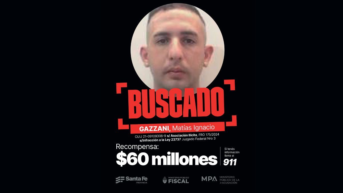 Ofrecen 70 millones de pesos por datos de Matías Gazzani.