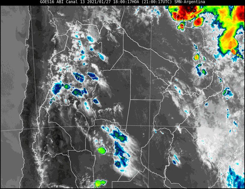 La imagen satelital del tiempo a las 18 horas del miércoles muestra todavía la llegada de nubosidad hacia el centro y sur de la provincia de Santa Fe.
