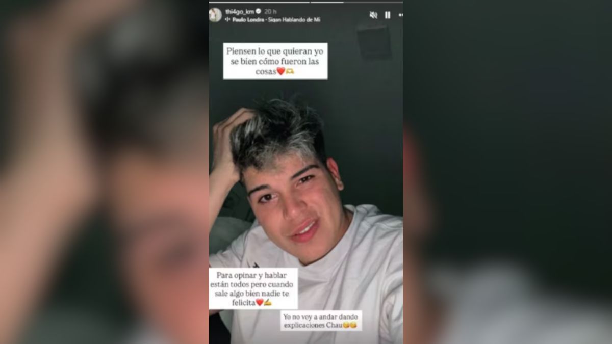 Thiago Medina se cansó de las críticas y respondió en una historia de Instagram. Thiago Medina se cansó de las críticas y respondió en una historia de Instagram.