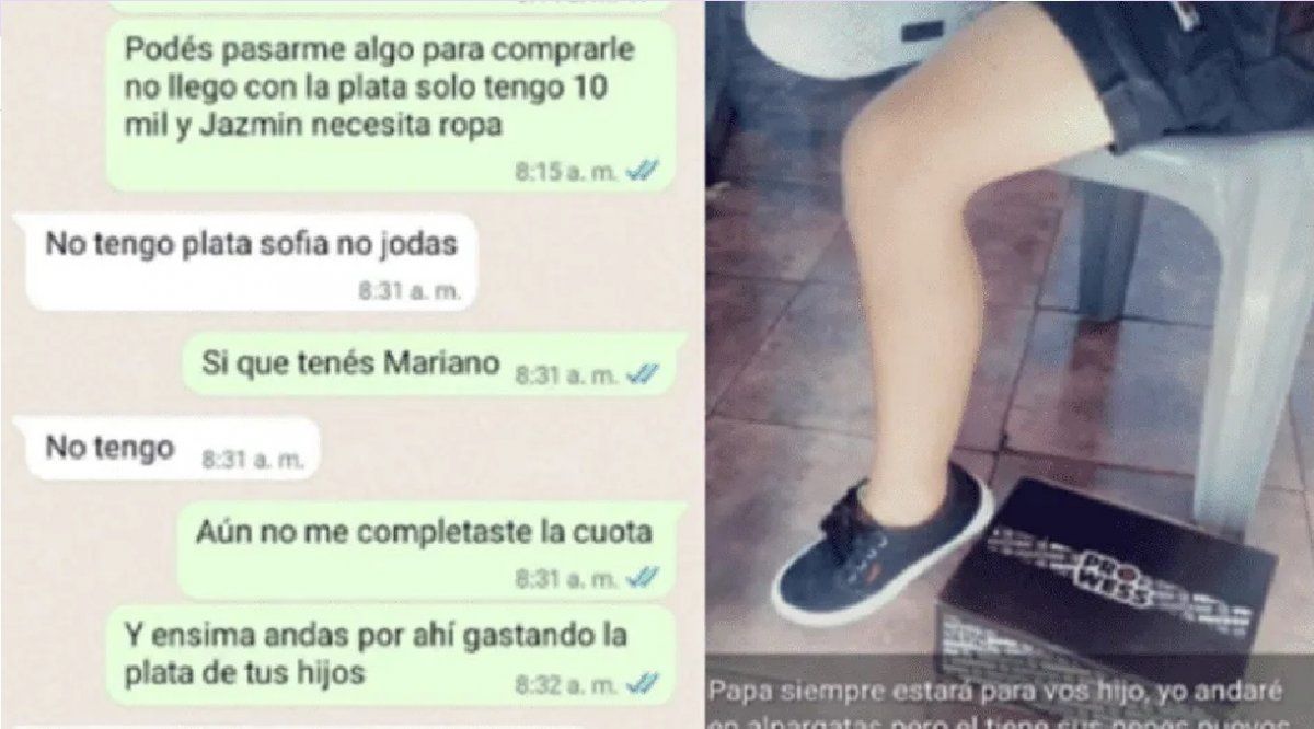 Se negó a darle plata a su ex para comprarle zapatillas a su hijo
