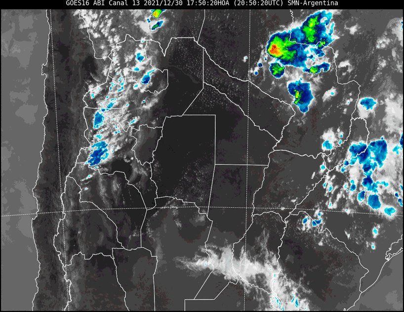 En la imagen satelital se observa el cielo santafesino prácticamente libre de nubosidad.