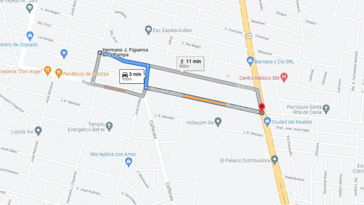 900 metros separan el lugar de la balacera del lugar del homicidio