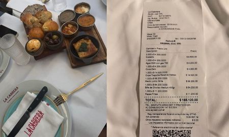 Fue a La Cabrera y mostró lo que comió. Fue a La Cabrera y mostró lo que comió.
