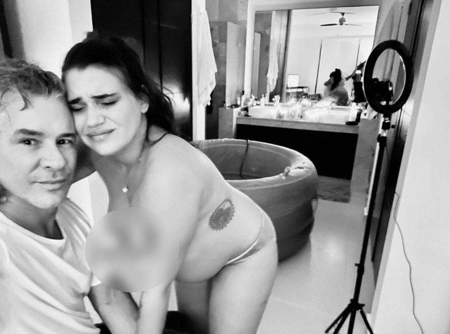 El actor fue el encargado de registrar el antes y después del parto.