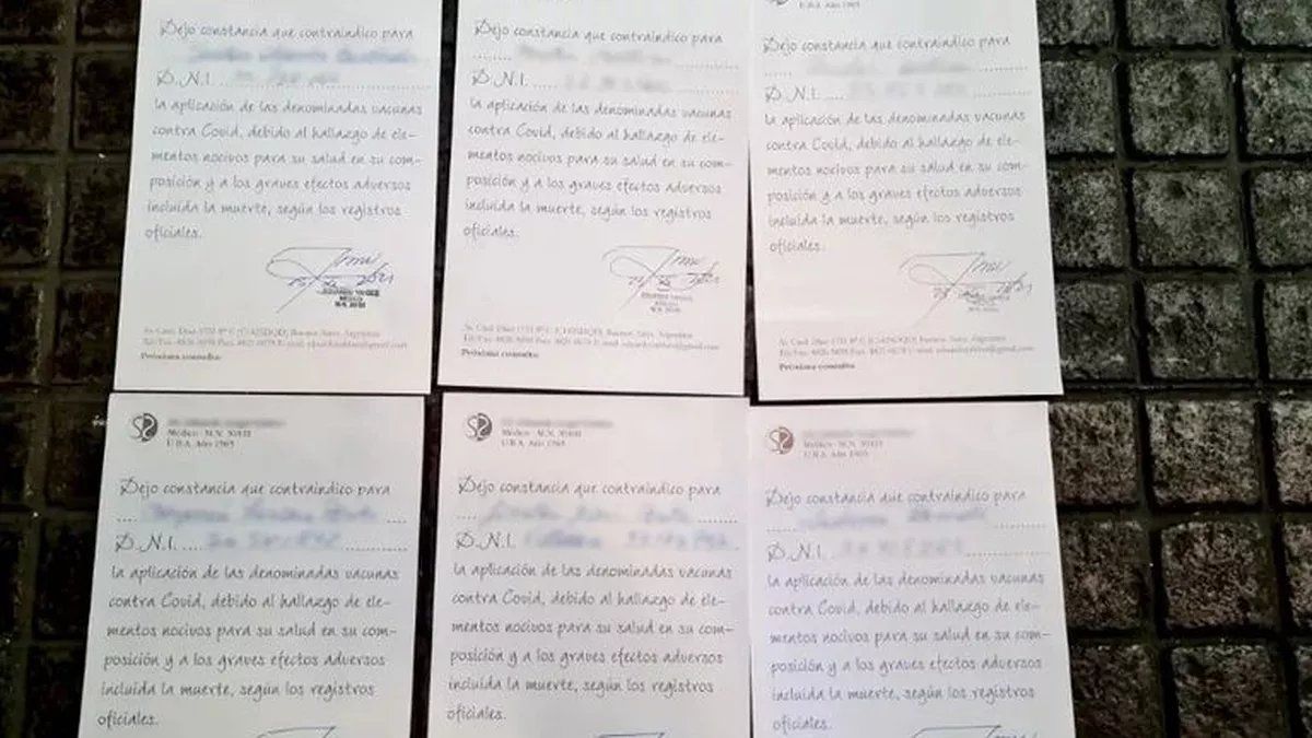 Detuvieron a un médico que hacía certificados truchos antivacunas de covid: denuncian que cobraba hasta $4 mil