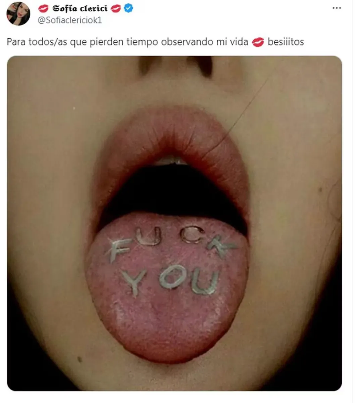 La respuesta de Sofía Clerici. La respuesta de Sofía Clerici.