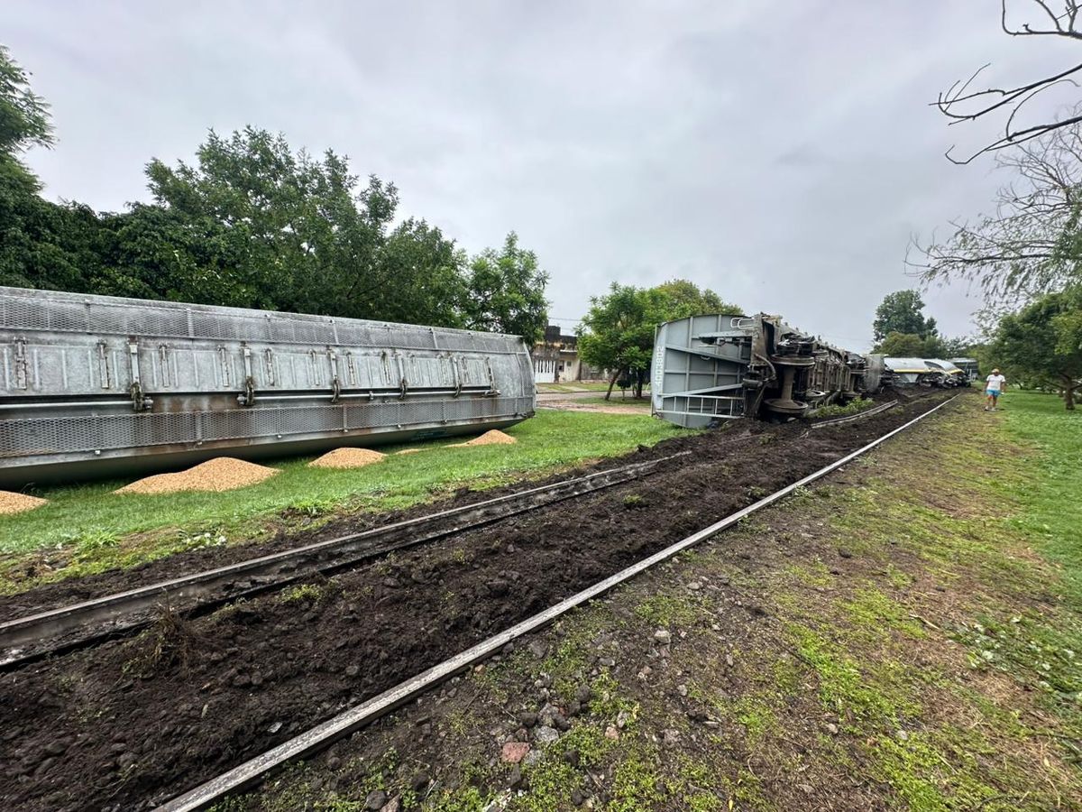 Los vagones que volcaron terminaron muy cerca de las viviendas lindantes con las vías