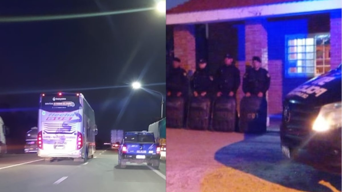 Fuerte operativo policial en el regreso del plantel de Colón a Santa Fe.