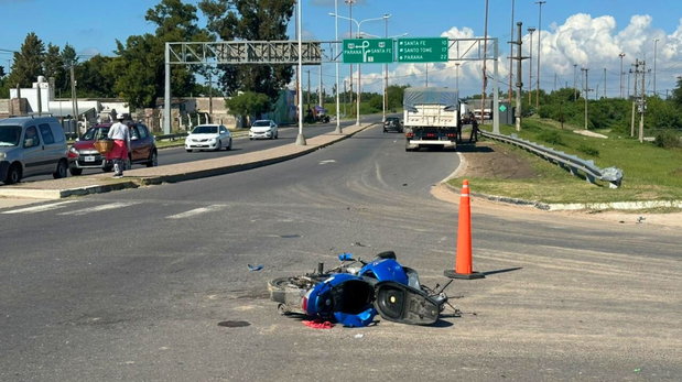 Accidente en la ruta 1, a la altura del kilómetro 0,5.