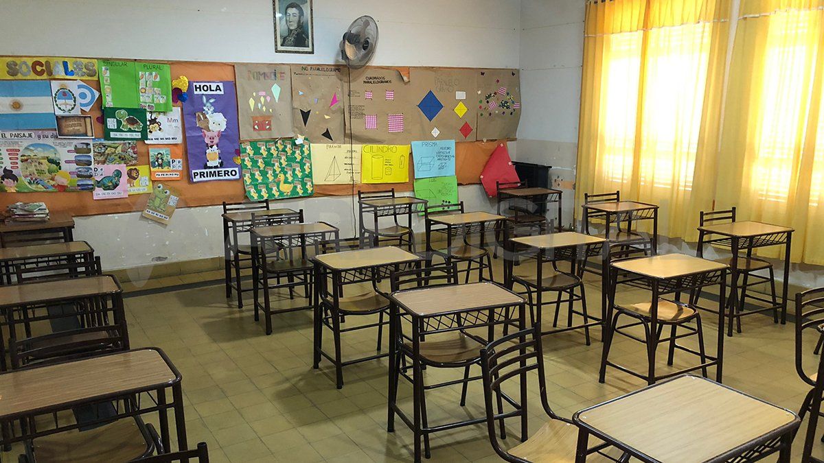 En este aula estudió la primaria Scaloni en Pujato.