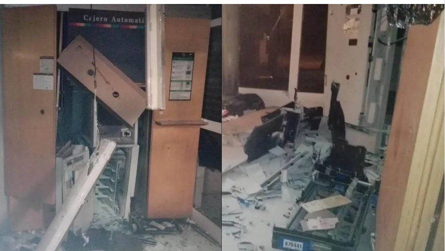 Vídeo: Cinco personas dinamitaron un cajero automático en Hurlingham