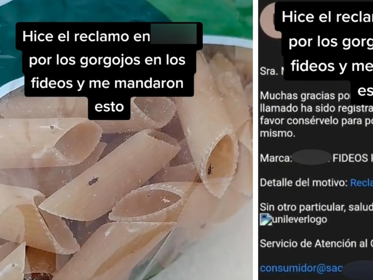 Encontró gorgojos en el paquete de fideos
