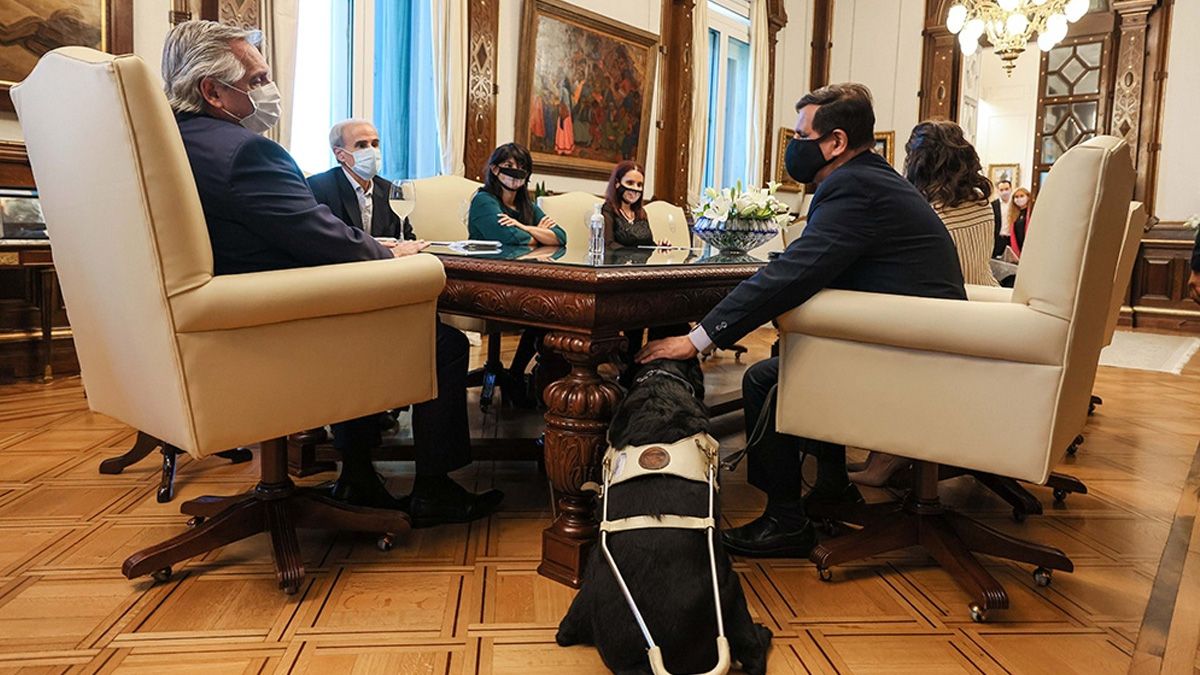 El presidente Alberto Fernández encabezó este lunes una reunión con las autoridades de la Agencia Nacional de Discapacidad (Andis).