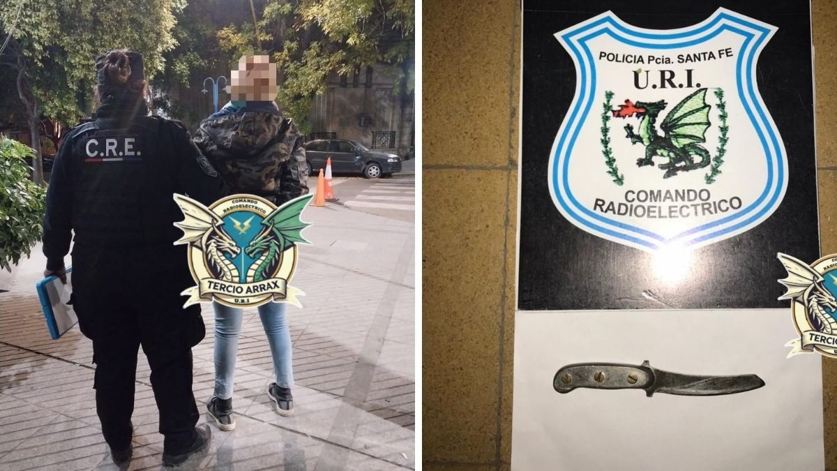 Se llevaron presa en Santa Fe a una mujer que se descartó una riñonera donde ocultaba una navaja