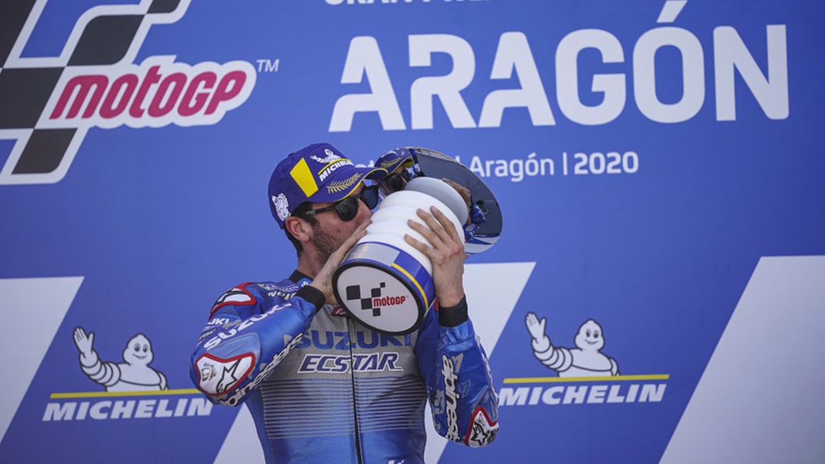 Alex Rins ganó el GP de Aragón de MotoGP y Joan Mir es el nuevo líder del campeonato.