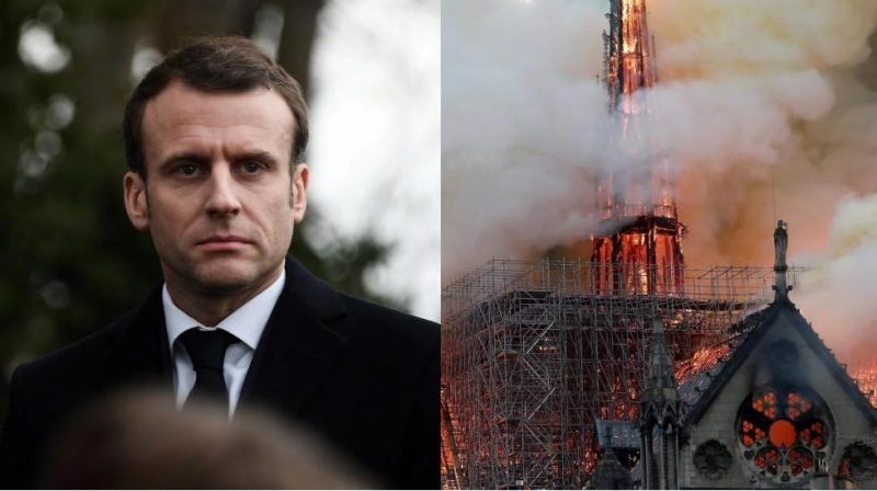 Emmanuel Macron prometió que la catedral de Notre Dame será reconstruida