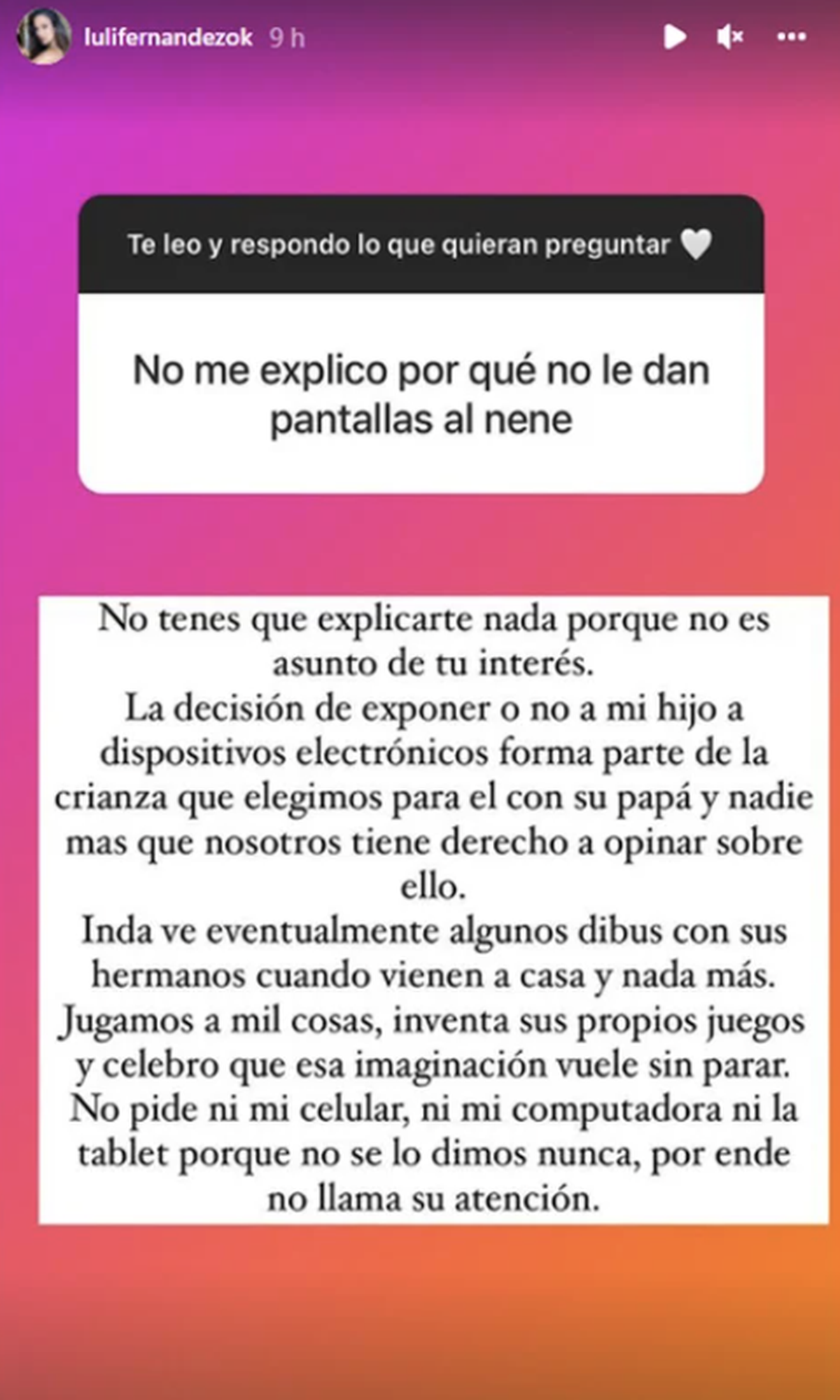 &nbsp;Luli Fern&aacute;ndez volvi&oacute; a salir al cruce de sus seguidoras.