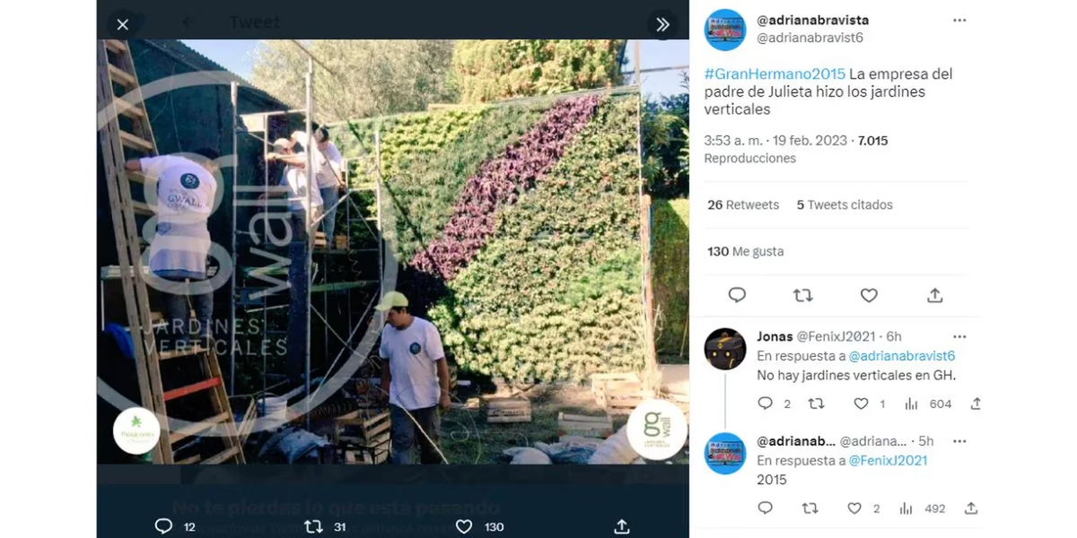 La foto que revela que el papá de Julieta trabajó con la producción de Gran Hermano.