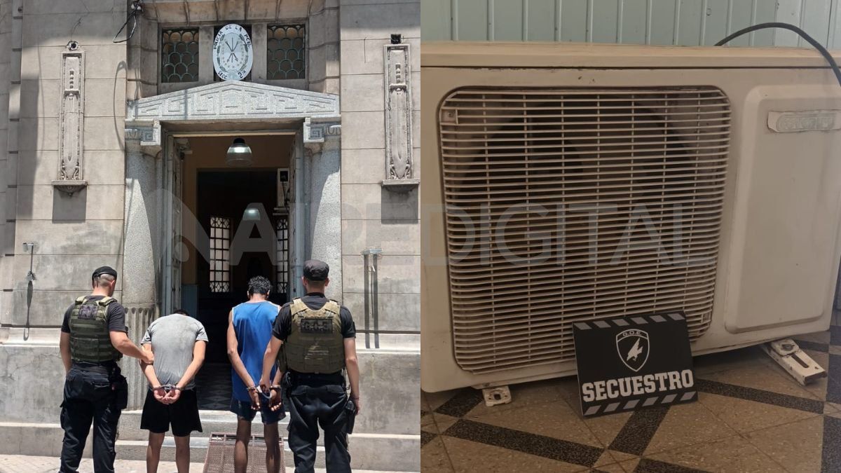 Dos jóvenes detenidos tras escalar una pared y robar un equipo externo de aire acondicionado en el Complejo Educativo Beato Padre Monti.