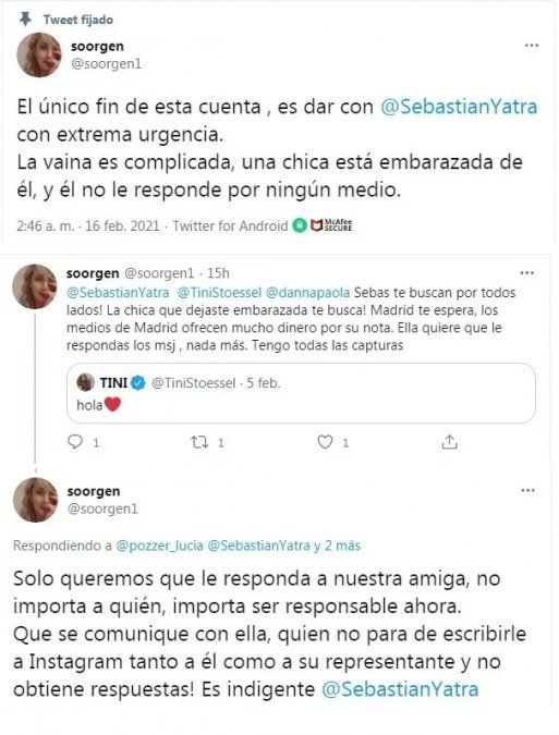 Posteos contra Yatra. Foto: Twitter