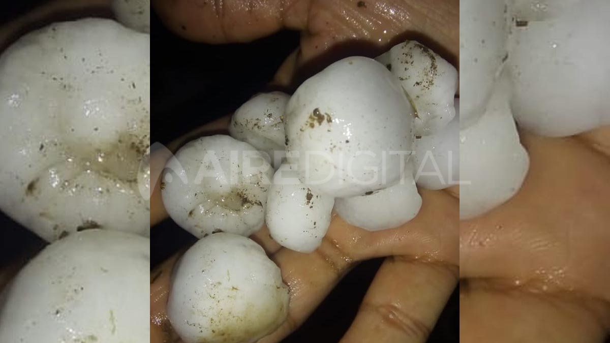 Granizo en Laguna Paiva.