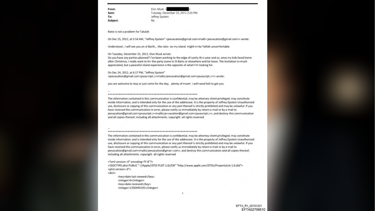Una experiencia tranquila en una isla es lo opuesto a lo que busco, le escribió Elon Musk a Epstein en este email divulgado por el Departamento de Justicia.