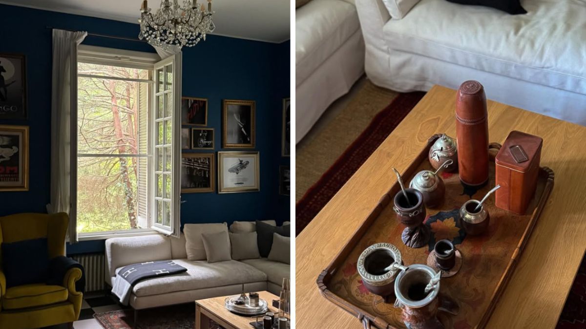 El amplio living, con su característico tono azul y mobiliario de madera, irradia calidez y comodidad. El amplio living, con su característico tono azul y mobiliario de madera, irradia calidez y comodidad.