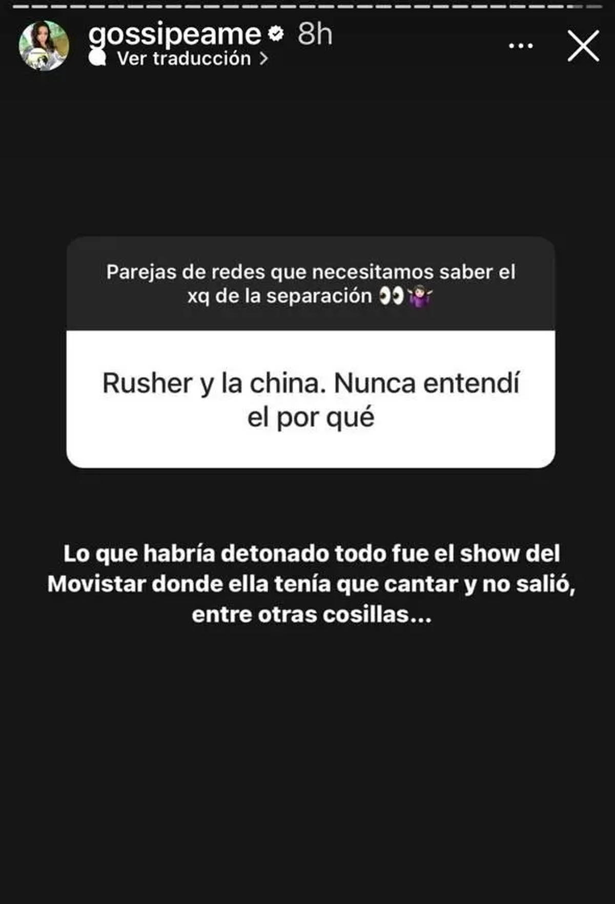 Se conoció, finalmente, la verdad de la separación de la China Suárez y Rusherking. Se conoció, finalmente, la verdad de la separación de la China Suárez y Rusherking.