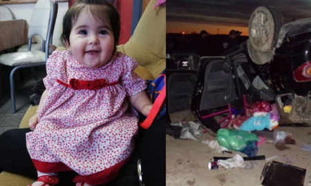 Un milagro llamado Chloe: volcaron en la ruta, salió despedida del auto y la hallaron ilesa y riéndose Un milagro llamado Chloe: volcaron en la ruta, salió despedida del auto y la hallaron ilesa y riéndose