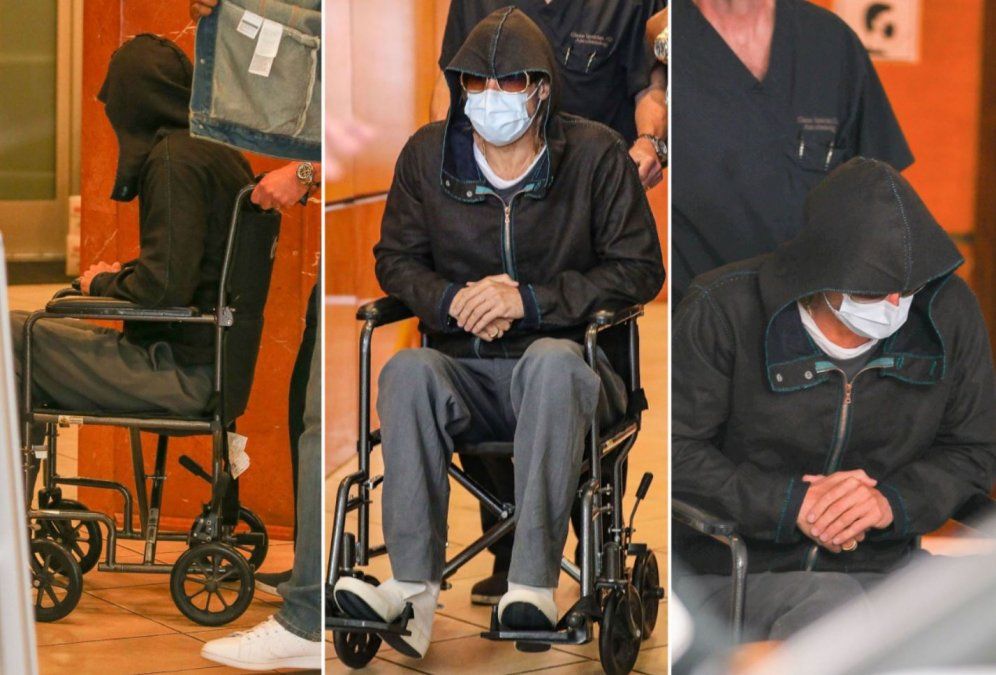 Brad Pitt es visto en un centro médico encorvado y en silla de ruedas