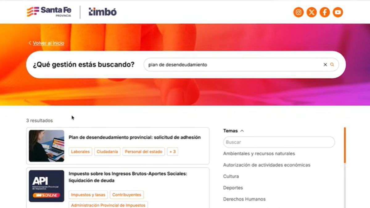Captura de pantalla del Portal de Gestiones Ciudadanas en www.santafe.gob.ar Captura de pantalla del Portal de Gestiones Ciudadanas en www.santafe.gob.ar