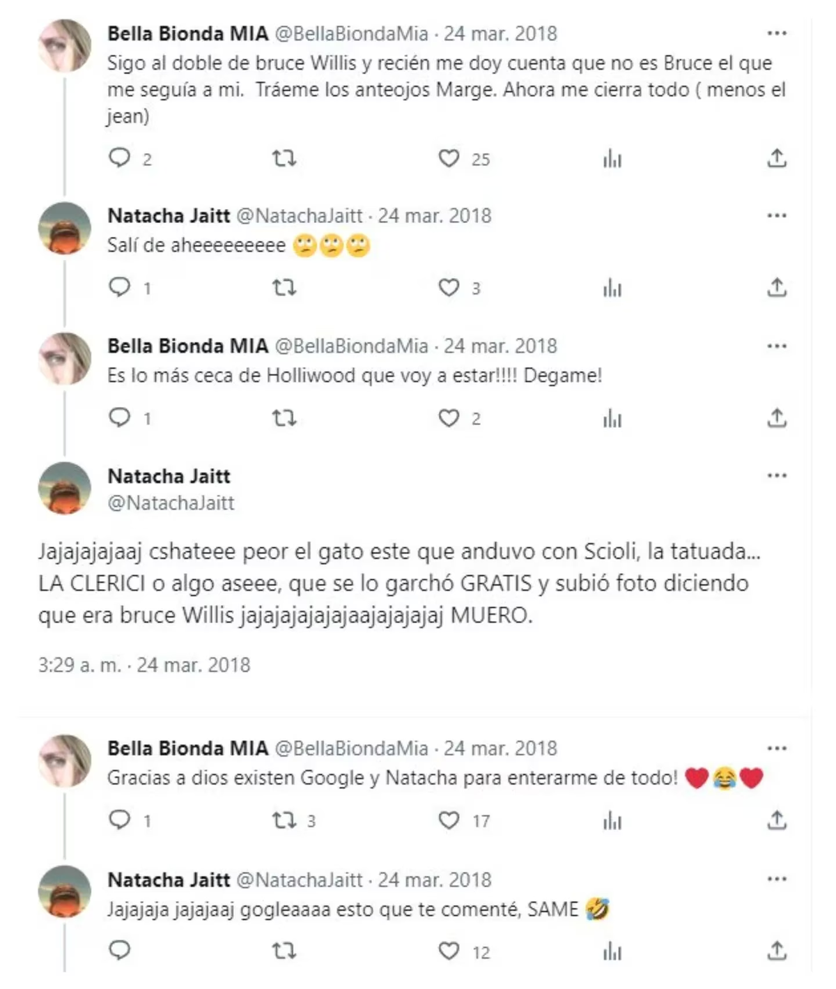 Ulises Jaitt reflotó los tuits de Natacha Jaitt sobre Sofía Clerici. (Foto: Captura Twitter /NatachaJaitt ) Ulises Jaitt reflotó los tuits de Natacha Jaitt sobre Sofía Clerici. (Foto: Captura Twitter /NatachaJaitt ) 