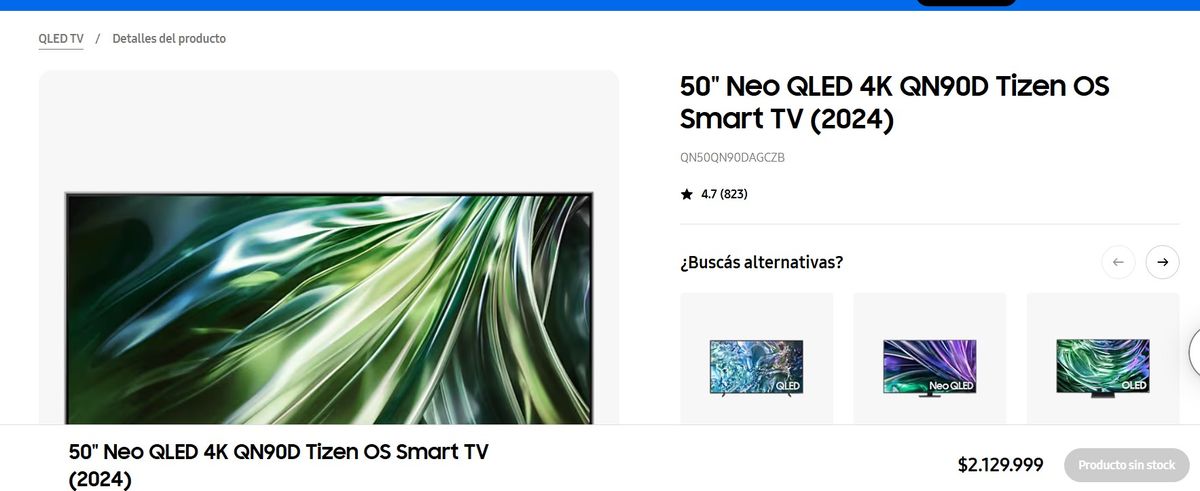 La TV Samsung tiene un precio alto pero es impresionante. La TV Samsung tiene un precio alto pero es impresionante.