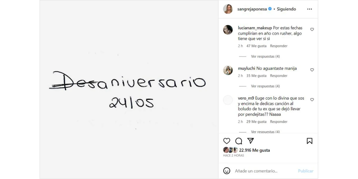 La impensada indirecta de la China Suárez a Rusherking que enojó a los fans.