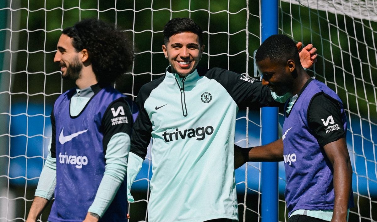 Enzo Fernández en los entrenamientos del Chelsea. Enzo Fernández en los entrenamientos del Chelsea.