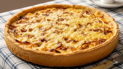 La tarta de cebolla y 4 quesos de Osvaldo Gross: el secreto de su masa integral y el relleno