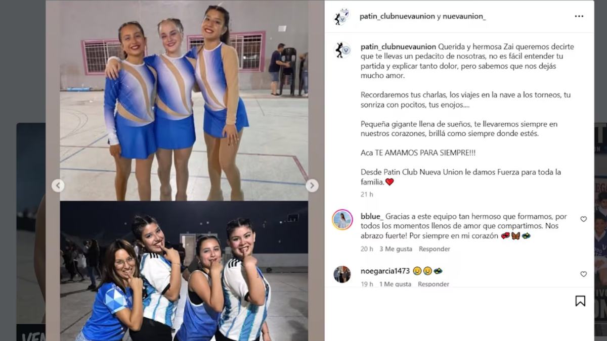 Zaira Lunge disfrutaba de su gran pasión: el patín artístico. Zaira Lunge disfrutaba de su gran pasión: el patín artístico.