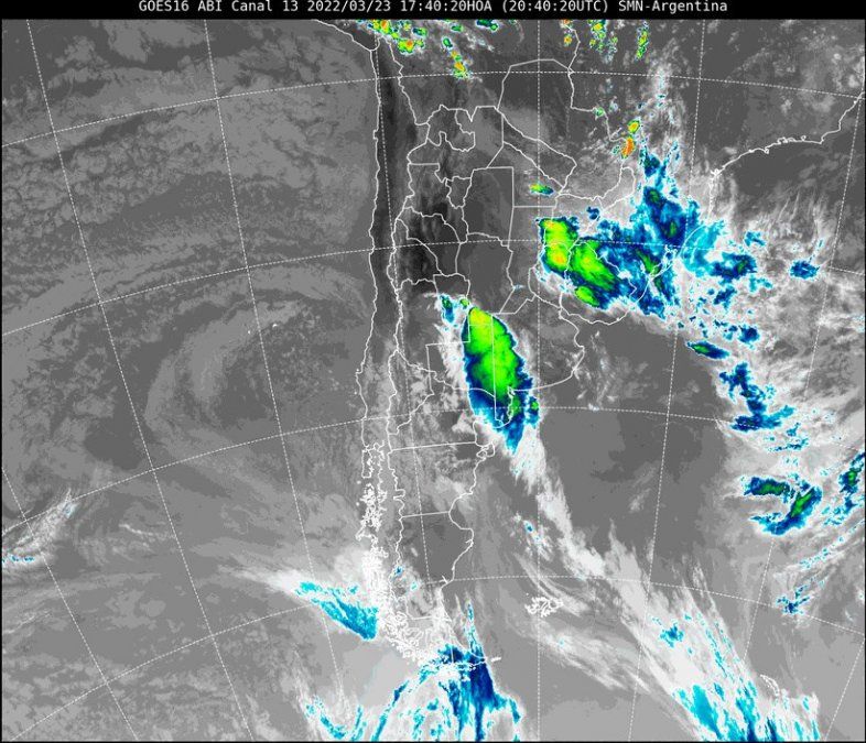 Comienza a formarse un nuevo y profundo centro de baja presión en el centro del país, que se desplazará al este. En su avance producirá importantes ráfagas de viento del sector sudoeste, que podrá tener ráfagas que superen los 70km/h.