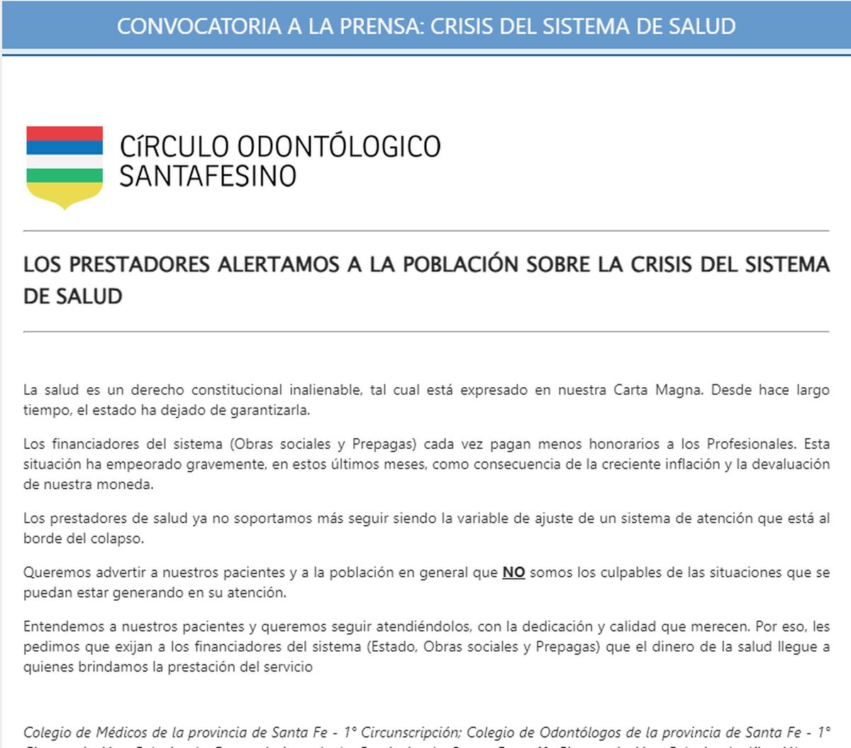 Desde el Círculo Odontológico santafesino advirtieron que, a raíz de la falta de incremento en los aportes por parte de las obras sociales y las prepagas, el sistema de atención está al borde del colapso. Desde el Círculo Odontológico santafesino advirtieron que, a raíz de la falta de incremento en los aportes por parte de las obras sociales y las prepagas, el sistema de atención está al borde del colapso.