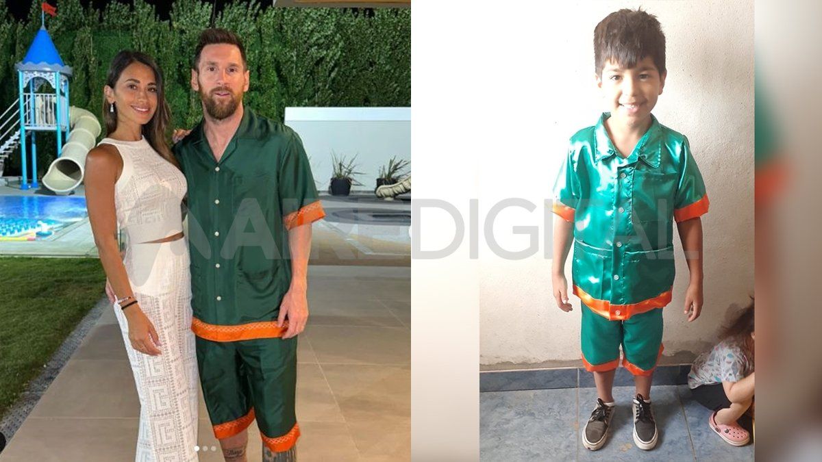 Cristina Ibáñez le hizo a su nieto un traje muy parecido al que Lionel Messi usó en Año Nuevo y ahora le llueven los encargues.