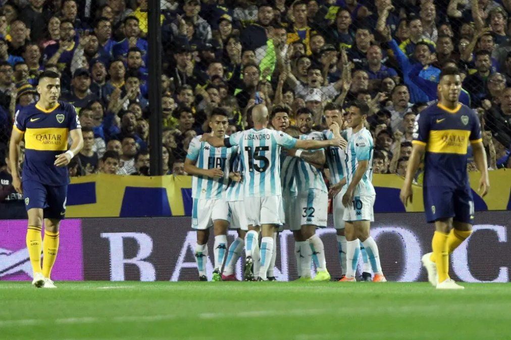 Racing se quedó con el invicto del líder Boca Juniors