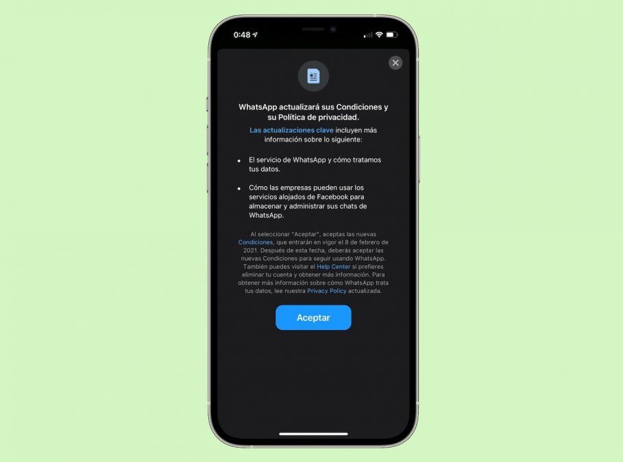 El mensajero cambiará sus términos a comienzos de este 2021