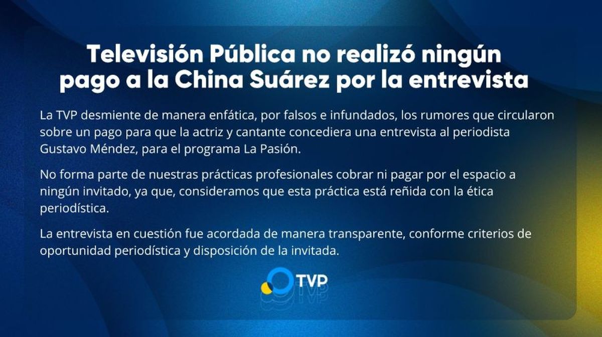 TV Pública salió a desmentir la versión. TV Pública salió a desmentir la versión.