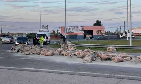 Autovía 19: un camión perdió parte de la carga
